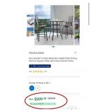 J1 - PATIO PUB TABLE WITH TWO CHAIRS, THERMOMETER