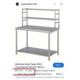 J1 - STAINLESS FOOD PREP TABLE WITH CONTENTS