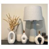 J1 - TABLE LAMP, VASES, CANDLE HOLDERS (L10)