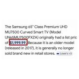 J1 - SAMSUNG 65" TV WITH REMOTE (M17)
