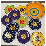 11 - LOT OF COLORFUL DISHWARE (Y96)