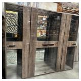 11 - THREE CHINA/CURIO DISPLAY CASES