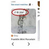 17 - FRANKLIN MINT TIGER ON CRYSTAL BASE (C33)