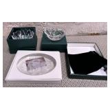 11 - TWO CRYSTAL BOWLS & PLATE (N348)