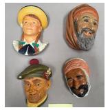 17 - FOUR PIECES VINTAGE WALL SCULPTURES (C43)