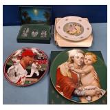 N - THREE COLLECTIBLE PLATES, CRYSTAL HOLY FAMILY