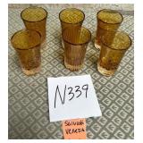 11 - VINTAGE SALVIATI VENEZIA AMBER GLASSES (N339)