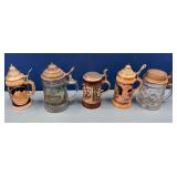 N - LOT OF FIVE COLLECTIBLE STEINS (N33)