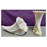 11 - TWO COLLECTIBLE BELLEEK VASES (N179)