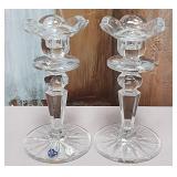 505 - PAIR OF CRYSTAL CANDLESTICKS (D101)