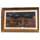 11 - COPPER RELIEF WALL ART FRAMED26X42" (N211)