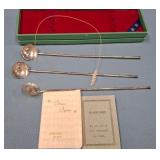 N STERLING SILVER STRAW SPOONS (N76)
