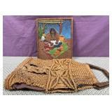 11 - WALL PLAQUE & WOVEN PURSE (N229)
