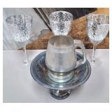 11 - VINTAGE STEMWARE, PEDESTAL DISH, TANKARD (Z9)