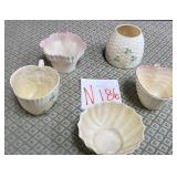 11 - FIVE PIECES COLLECTIBLE BELLEEK (N186)