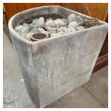 L1 - CONCRETE PLANTER WITH RIVER ROCKS (L)