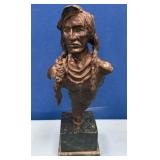 N - BRONZE INDIAN WARRIOR BUST (N13)