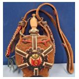 N - VINTAGE HUNGARIAN FOLK ART CANTEEN FLASK
