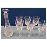 N - WATERFORD CRYSTAL DECANTER & STEMWARE (N42)