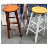 11 - LOT OF TWO WOODEN STOOLS
