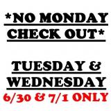 ***NO MONDAY PICK UP***