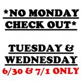 ***NO MONDAY PICK UP***