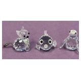 11 - THREE MINI SWAROVSKI CRYSTAL FIGURINES (Y67)