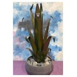 L1 - METAL AGAVE PLANT SCULPTURE IN POT (A22)