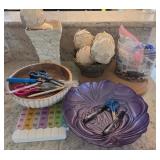J2 - VINTAGE VASE, BOWLS, PILL ORGANIZER, MORE