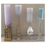 J2 - MIXED LOT CANDLESTICKS & CANDLES (L41)