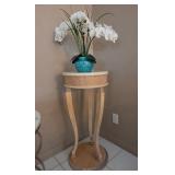 J2 - PEDESTAL WITH FAUX ORCHIDS (K28)