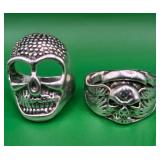 696 - TWO COSTUME JEWELRY RINGS SIZE 8/9 (Z11)