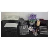J2 - KEEPSAKE BOXES, FAUX FLOWERS, FIGURINES (M21)