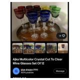 J2 - SIX PIECES BOHEMIA CRYSTAL STEMWARE (L49)