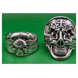 696 - TWO COSTUME JEWELRY RINGS (Z19)