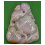 696 - VINTAGE CARVED JADE PENDANT (Z21)