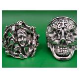 696 - TWO COSTUME JEWELRY RINGS SIZE 8/9 (Z10)