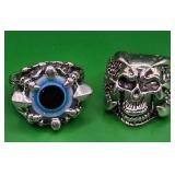 696 - TWO COSTUME JEWELRY RINGS SIZE 8/9 (Z9)