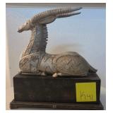 J2 - AFRICAN ART KNEELING ANTELOPE SCULPTURE (K41)