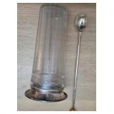 J2 -STERLING SILVER & ETCHED GLASS COCKTAIL MIXER