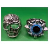 696 - TWO COSTUME JEWELRY RINGS SIZE 8 (Z1)