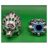 696 - TWO COSTUME JEWELRY RINGS SIZE 8 (Z4)