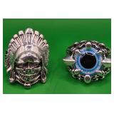 696 - TWO COSTUME JEWELRY RINGS SIZE 8/9 (Z6)