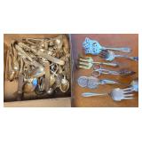 J2 - BOX FULL OF FLATWARE & MORE
