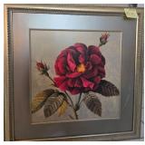 J2 - FRAMED FLORAL ART 34'SQ (K73)