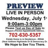 PREVIEW LIVE IN PERSON - Wednesday, July 1st