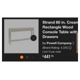 J4 - DISTRESSED CONSOLE TABLE WITH DRAWERS (K57)
