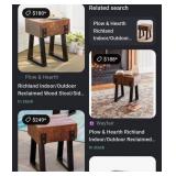 J4 - RUSTIC INDUSTRIAL WOOD SIDE TABLE (K54)