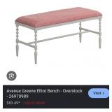 J4 - PINK UPHOLSTERED BENCH SEAT (E17)