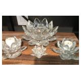 J4 - SPARKLING CRYSTAL LOTUS CANDLEHOLDERS (E14)